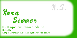 nora simmer business card